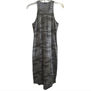 Monrow Gray Camo Tank Shirt Midi Dress Small Casual Chic